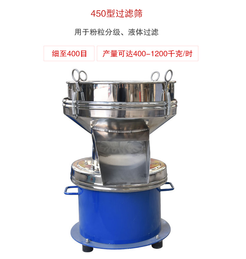 450型过滤筛用于粉粒分级、液体过滤