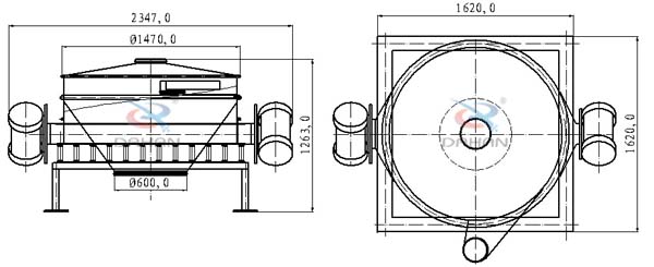 1500直排筛结构图 1500直排筛结构图